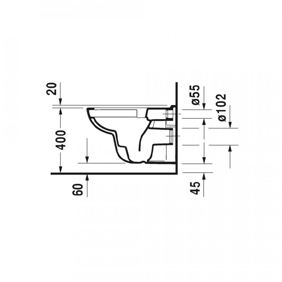 Duravit D-Code Унитаз подвесной Rimless, длина 54,5 см 25700900002 - Изображение 3