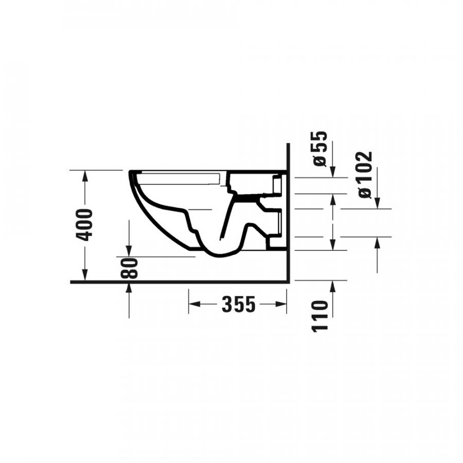 Duravit Architec Унитаз подвесной Rimless® длина 57,5 см 2572090000 - Изображение 3
