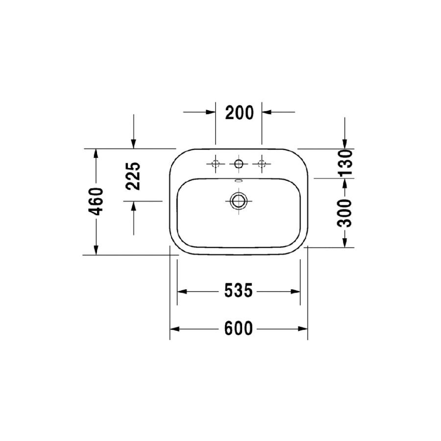 Duravit Happy D.2 Умывальник встраиваемый 600 x 460 мм белый