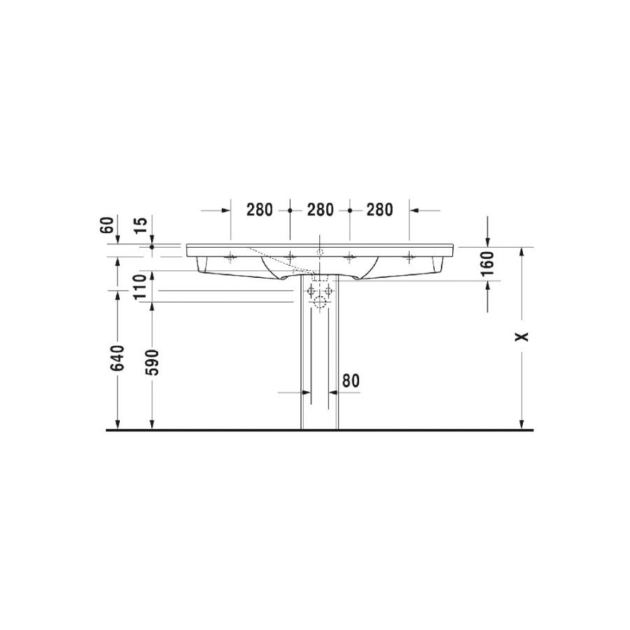 Купить Duravit P3 Comforts Умывальник для мебели белый