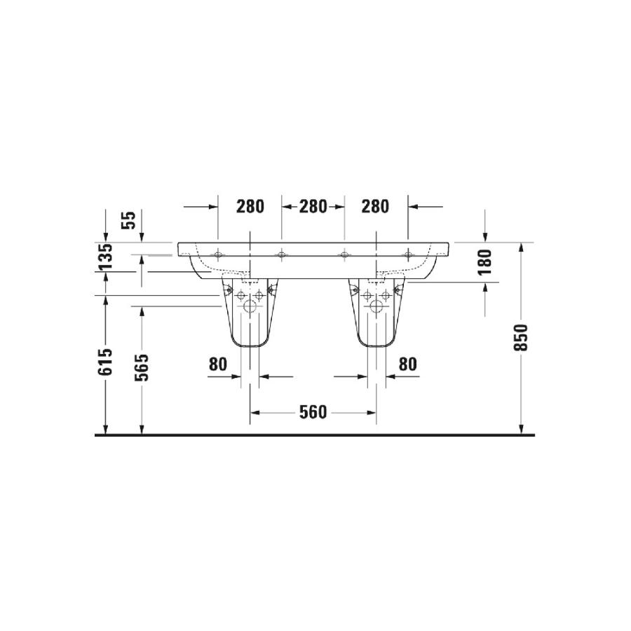 Duravit D-Code Двойной умывальник для мебели, 1200 x 490 мм белый 03481200602 - Изображение 4
