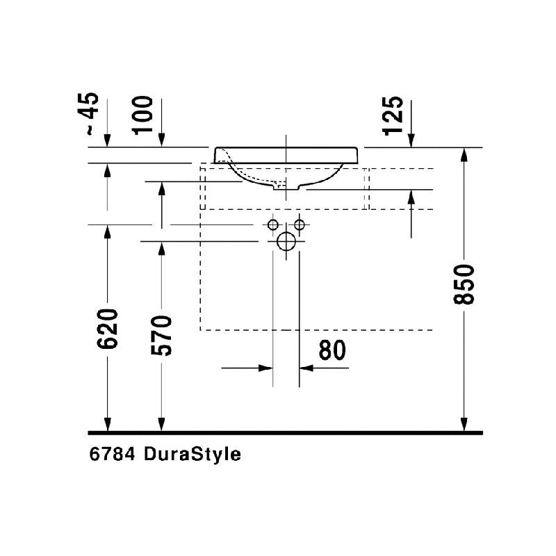 Duravit DuraStyle Раковина встраиваемая сверху, 430х430 мм белый 0372430000 - Изображение 4