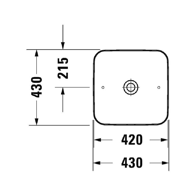 Duravit Cape Cod Раковина квадратная 430 мм белый 2340430000 - Изображение 4