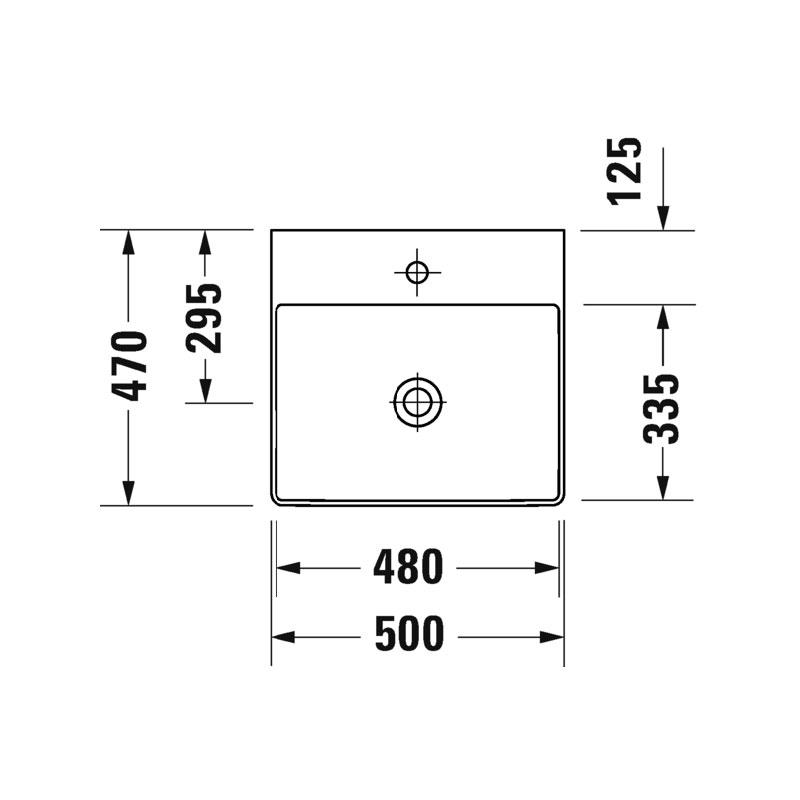 Duravit DuraSquare Умывальник для мебели шлифованный, 500х470 мм белый 23535000141 - Изображение 4