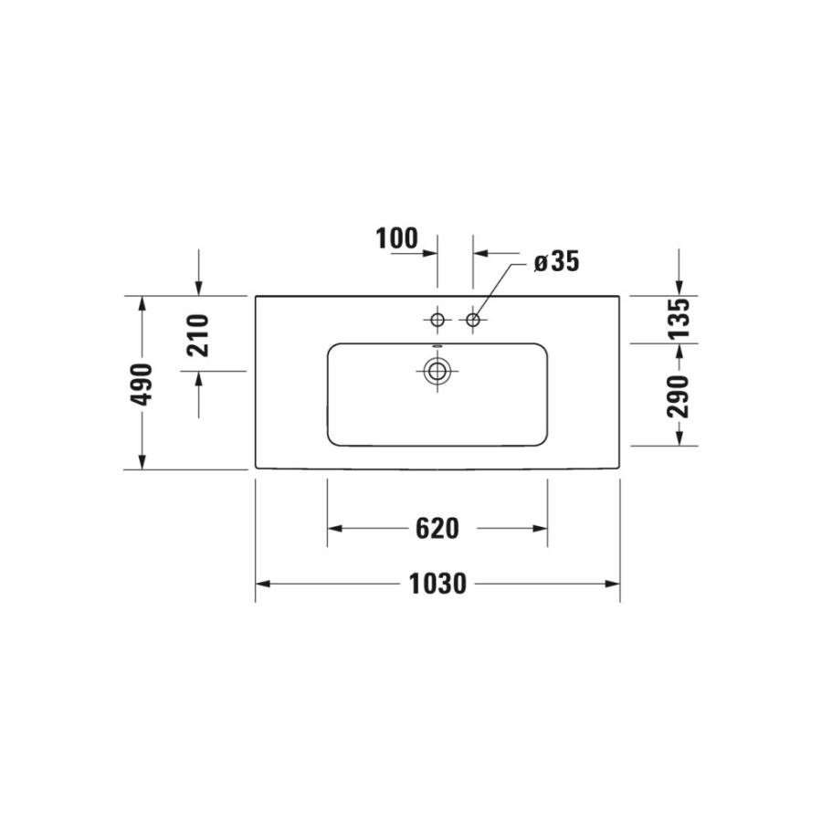 Купить Duravit ME by Starck Умывальник для мебели 1030 x 490 мм белый