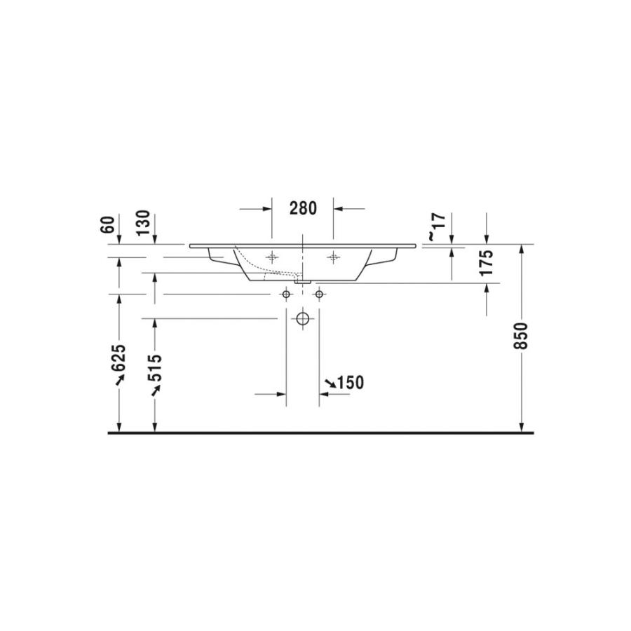 Duravit ME by Starck Умывальник для мебели 1030 x 490 мм белый белый 2336100058 - Изображение 5