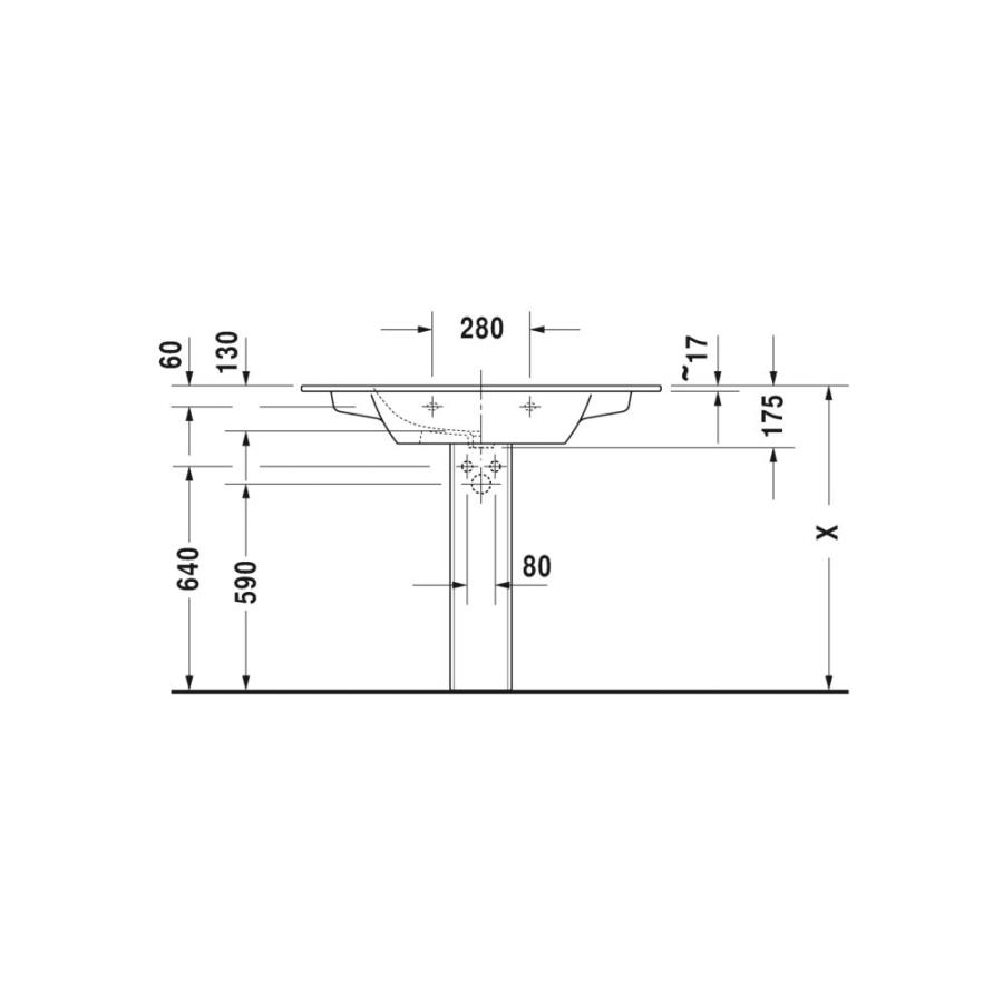 Duravit ME by Starck Умывальник для мебели 1030 x 490 мм белый изображение