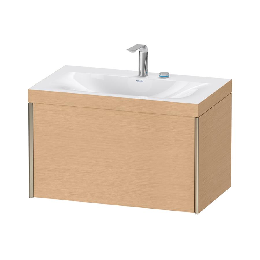 Duravit XViu Умывальник мебельный с подвесной тумбочкой c-bonded в комплекте 800x480 мм кашемировый дуб 800 x 480 мм дуб кашемировый