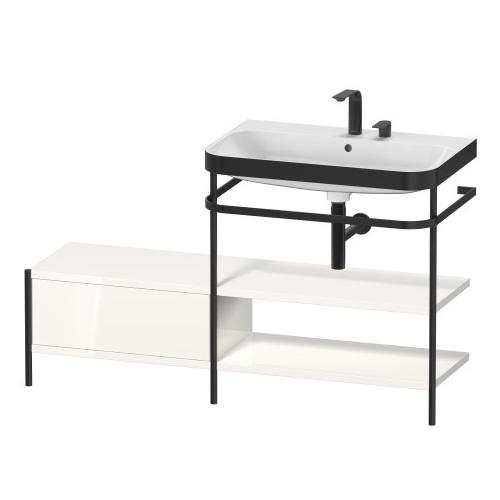 Duravit Happy D.2 Plus Мебельный умывальник c-bonded с напольной металлической консолью 1400 x 490 мм графит