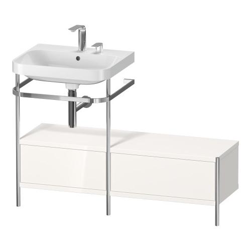 Duravit Happy D.2 Plus Мебельный умывальник c-shaped с напольной металлической консолью 1200 x 490 мм серо-коричневый