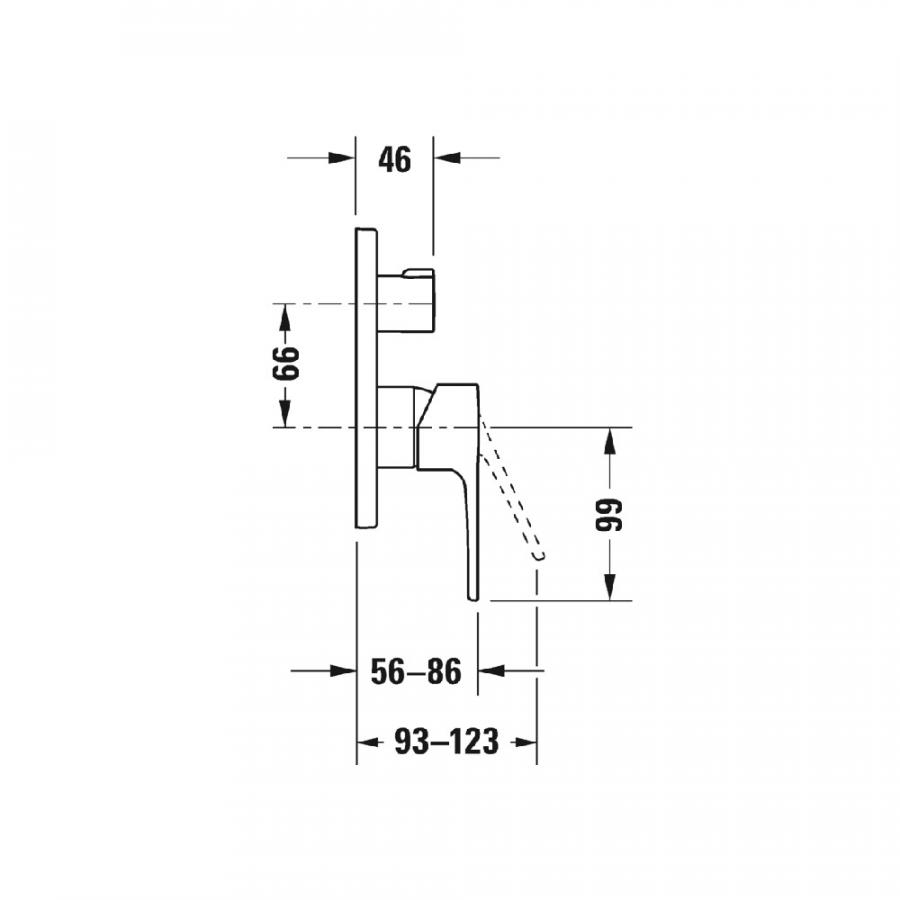 Duravit B.1 Однорычажный смеситель для душа для скрытого монтажа хром B14210012010 - Изображение 2