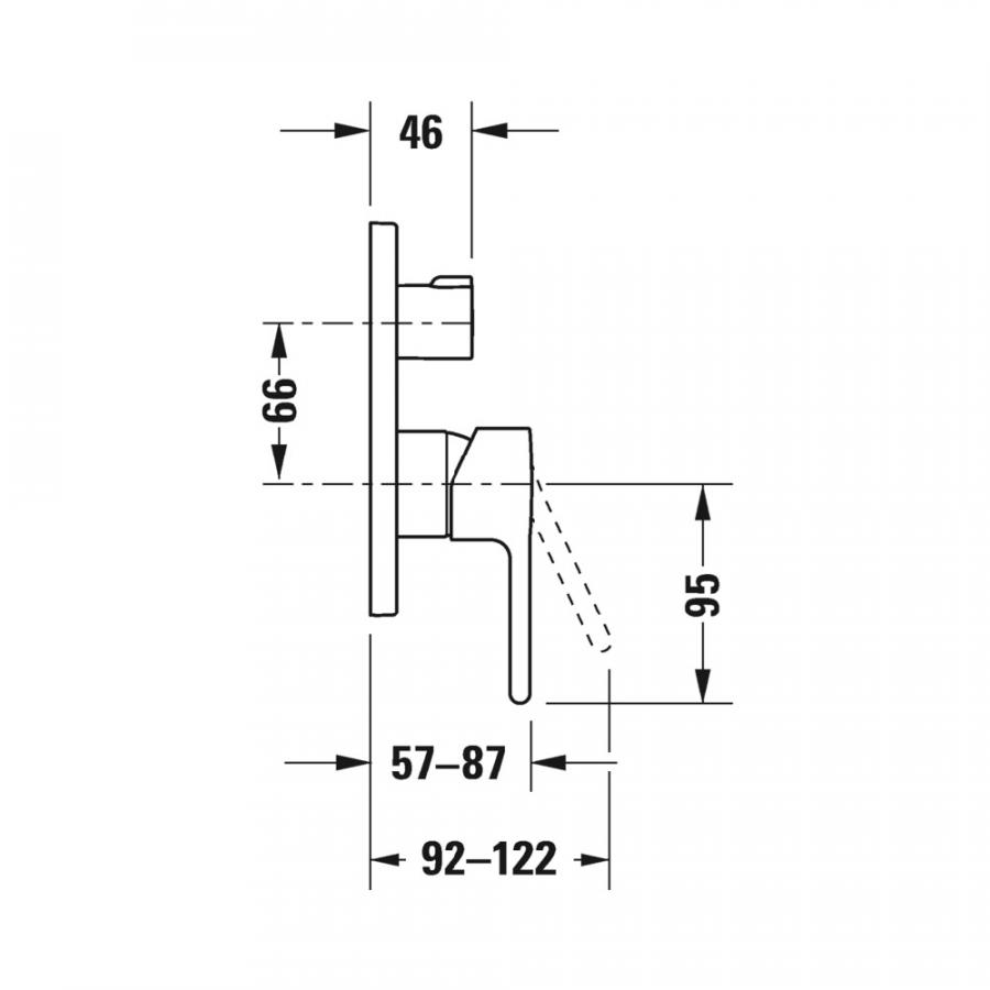 Duravit B.2 Однорычажный смеситель для душа для скрытого монтажа хром B24210012010 - Изображение 2