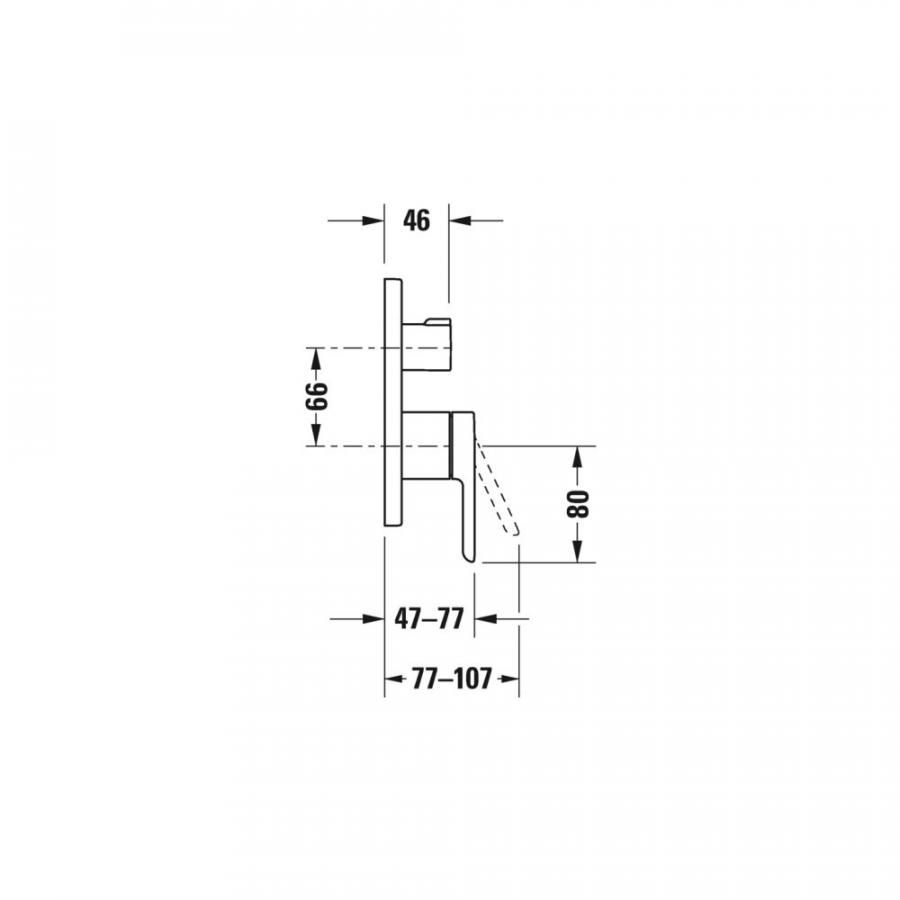 Duravit C.1 Однорычажный смеситель для ванны для скрытого монтажа черный C15210018046 - Изображение 3