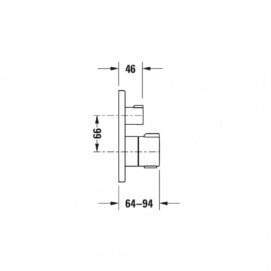 Duravit C.1 Термостат для ванны для скрытого монтажа Чёрный, C15200018046 - Изображение 3