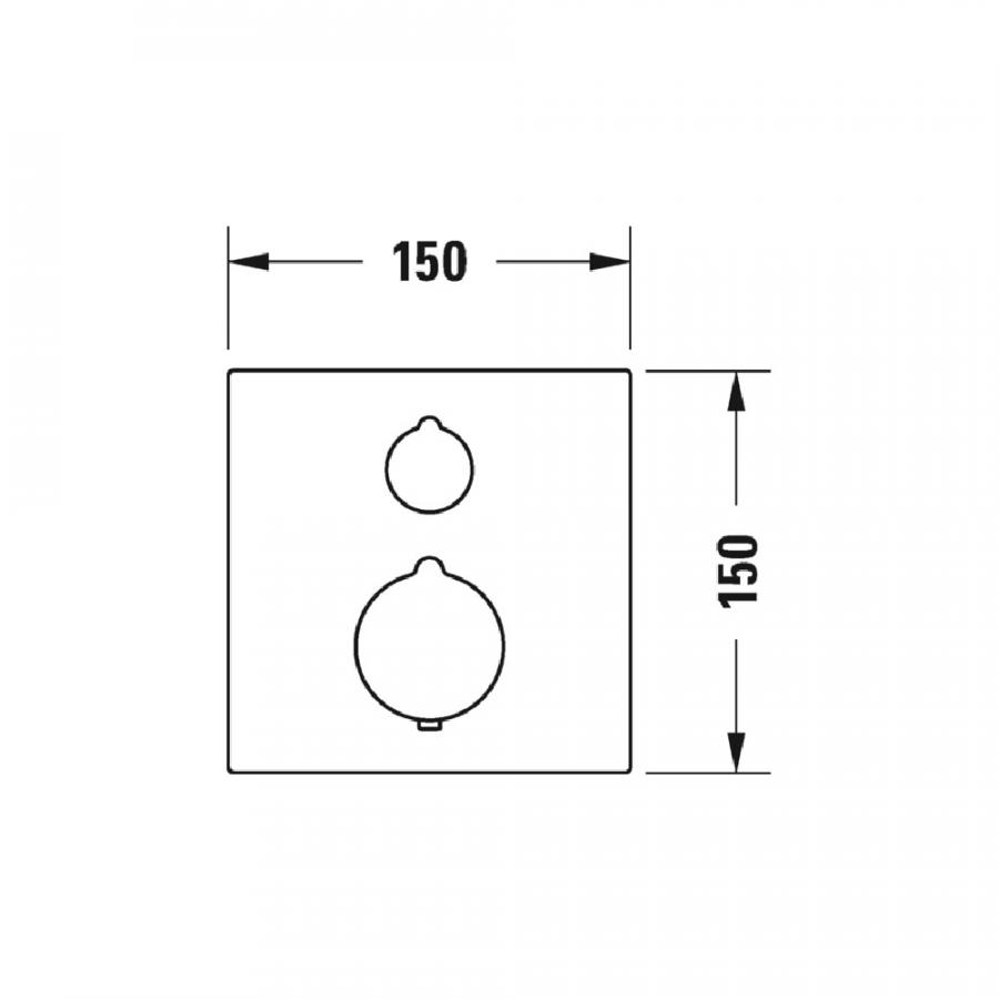 Duravit C.1 Термостат для ванны для скрытого монтажа черный C15200013046 - Изображение 2
