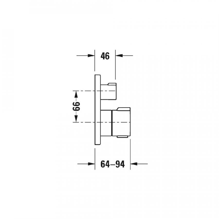 Duravit C.1 Термостат для ванны для скрытого монтажа черный C15200013046 - Изображение 3