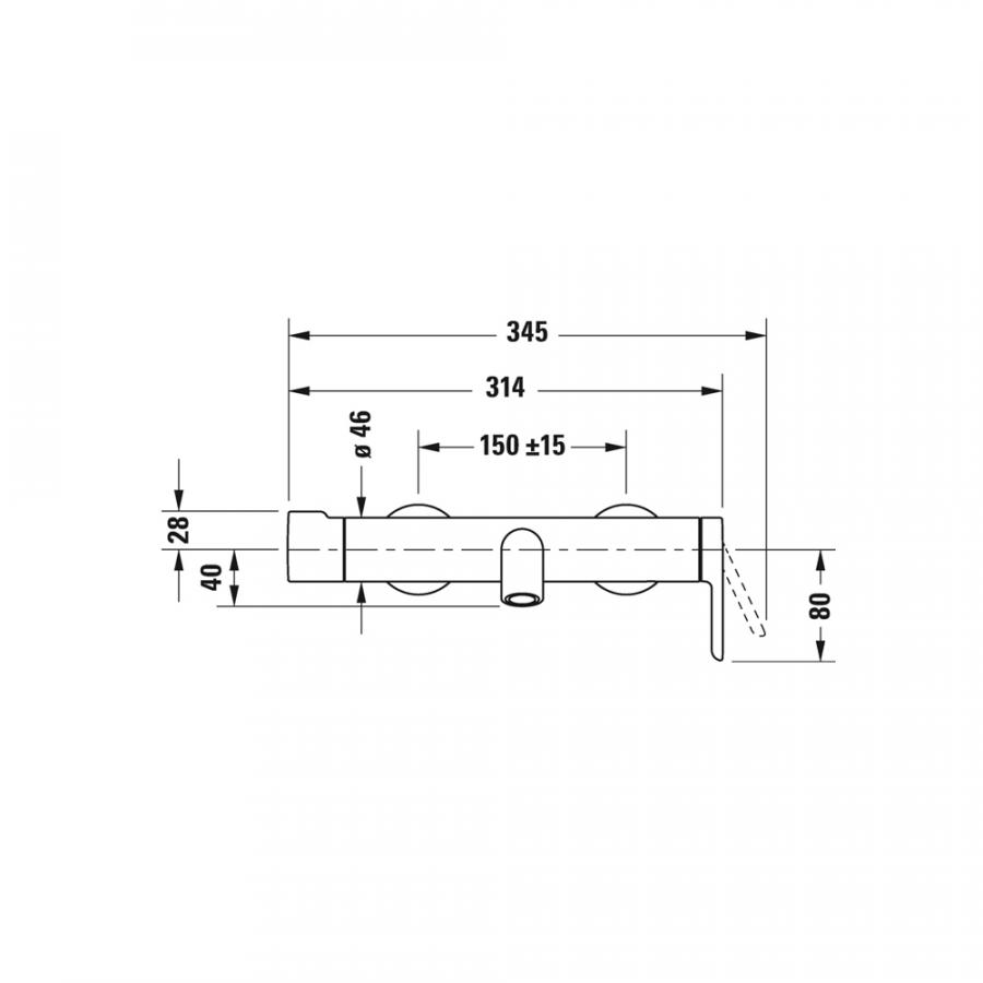 Duravit C.1 Однорычажный смеситель для ванны для стандартного монтажа черный черный C15230000046 - Изображение 2