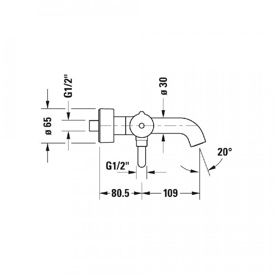 Duravit C.1 Однорычажный смеситель для ванны для стандартного монтажа черный C15230000046 - Изображение 3