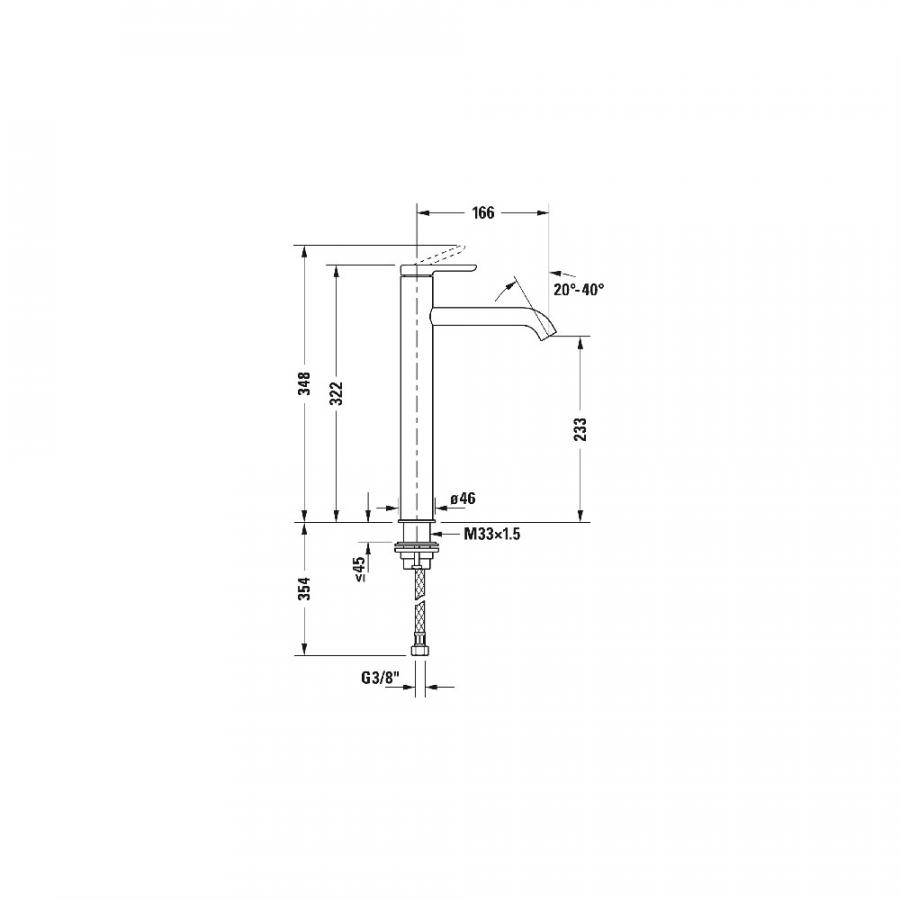 Duravit C.1 Однорычажный смеситель для раковины XL черный C11040002046 - Изображение 2