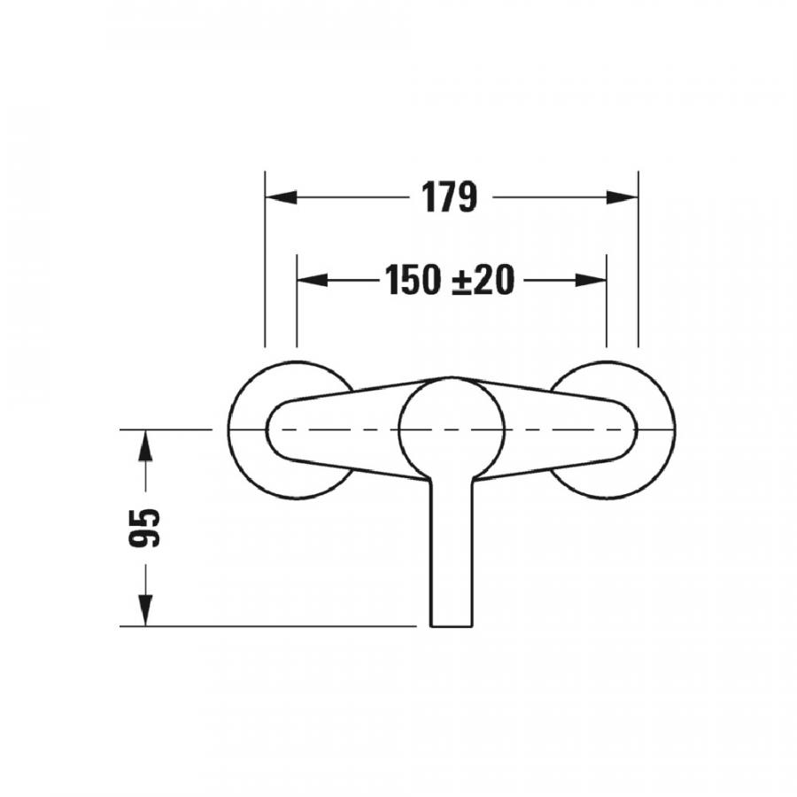 Duravit B.2 Однорычажный смеситель для душа для стандартного монтажа хром хром B24230000010 - Изображение 3