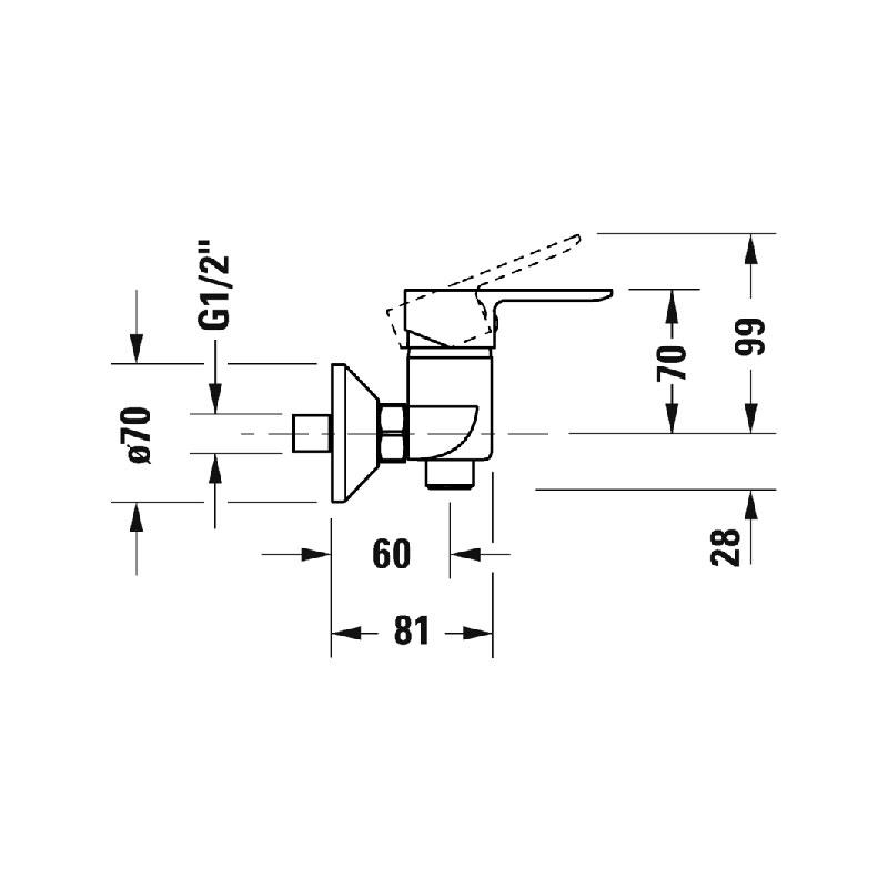 Duravit A.1 Однорычажный смеситель для душа для стандартного монтажа хром A14230000010 - Изображение 3
