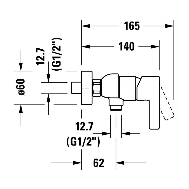 Duravit D-Neo Однорычажный смеситель для душа для стандартного монтажа хром хром DE4230000010 - Изображение 3