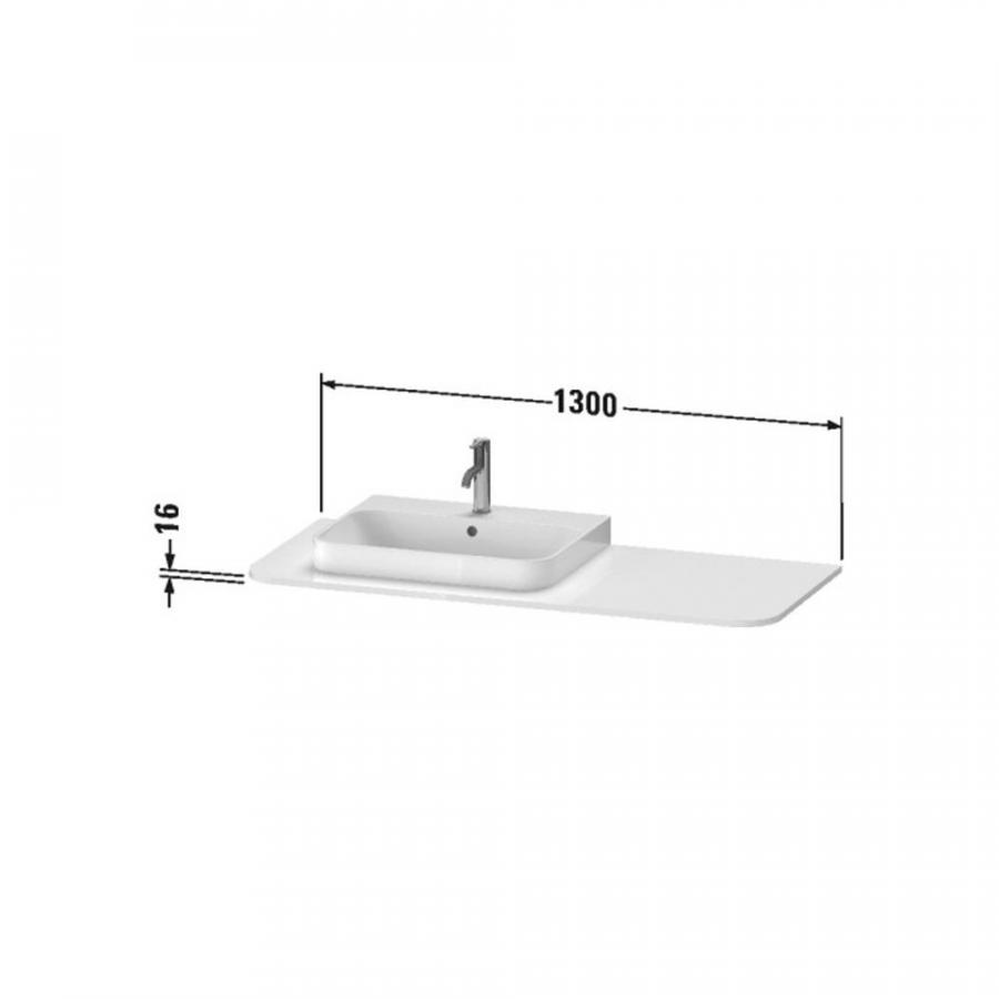 Duravit Happy D.2 Plus Консоль положение чаши справа белый