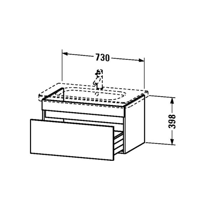 Duravit DuraStyle Тумбочка подвесная компакт 730 x 368 мм сосна серебристая