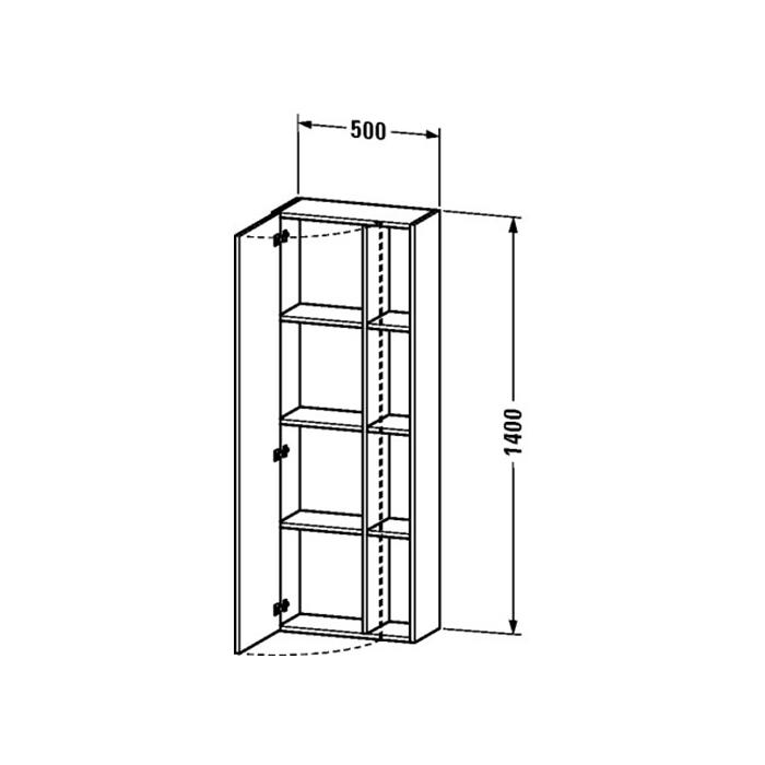 Duravit DuraStyle Высокий шкаф левосторонний 500 x 240 мм сосна серебристая