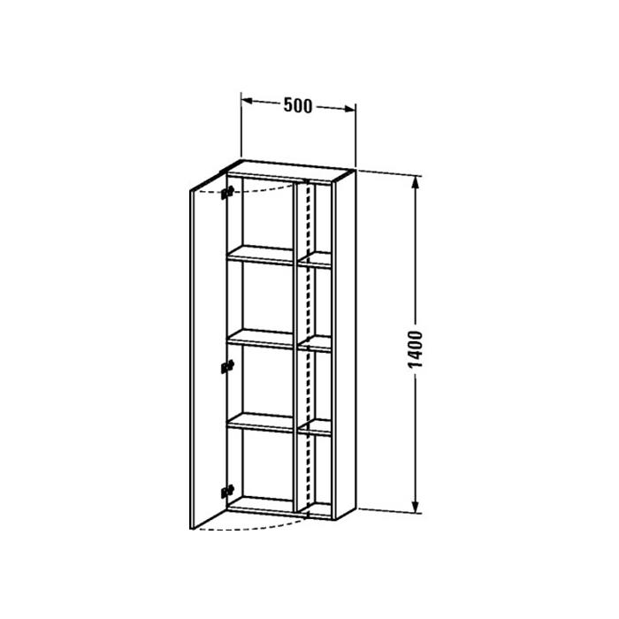 Duravit DuraStyle Высокий шкаф левосторонний 500 x 240 мм серо-коричневый