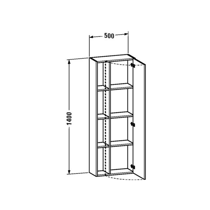 Duravit DuraStyle Высокий шкаф правосторонний 500 x 240 мм серый бетон