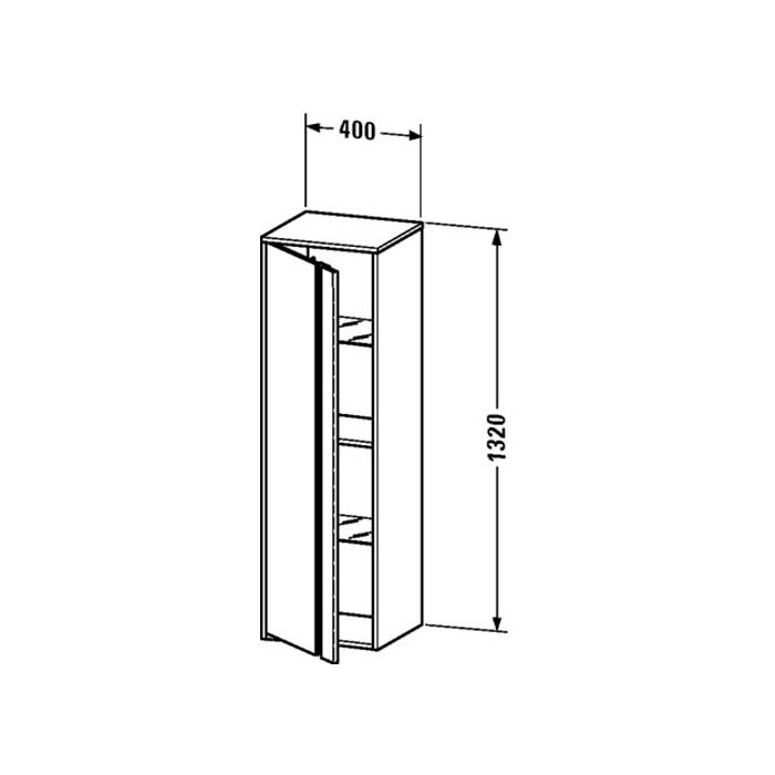 Duravit Ketho Высокий шкаф левосторонний 400 x 360 мм серый бетон KT1257L0707 - Изображение 2