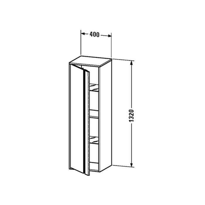 Duravit Ketho Высокий шкаф левосторонний 400 x 360 мм белый