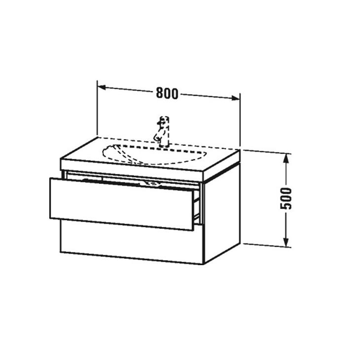 Duravit L-Cube Умывальник мебельный с подвесной тумбочкой c-bonded в комплекте серый бетон LC6905O0707 - Изображение 2