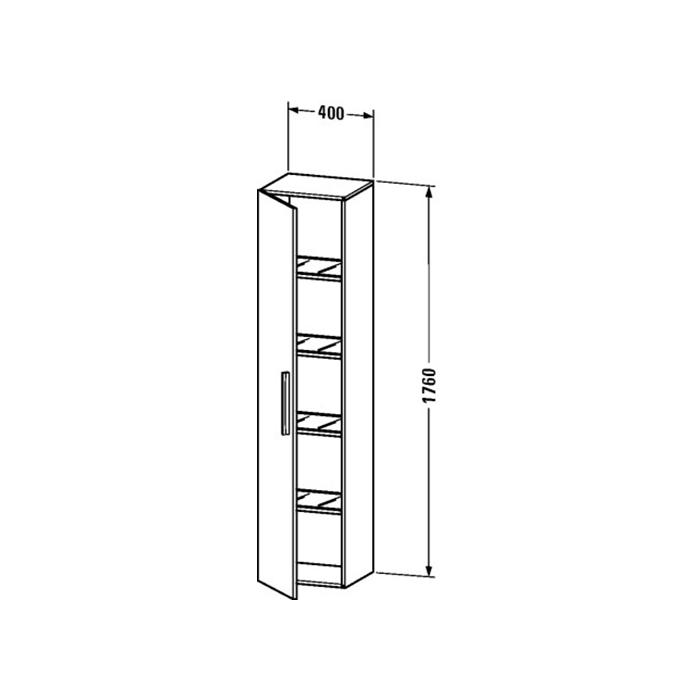 Duravit Vero Высокий шкаф левосторонний 400 x 360 мм серый бетон