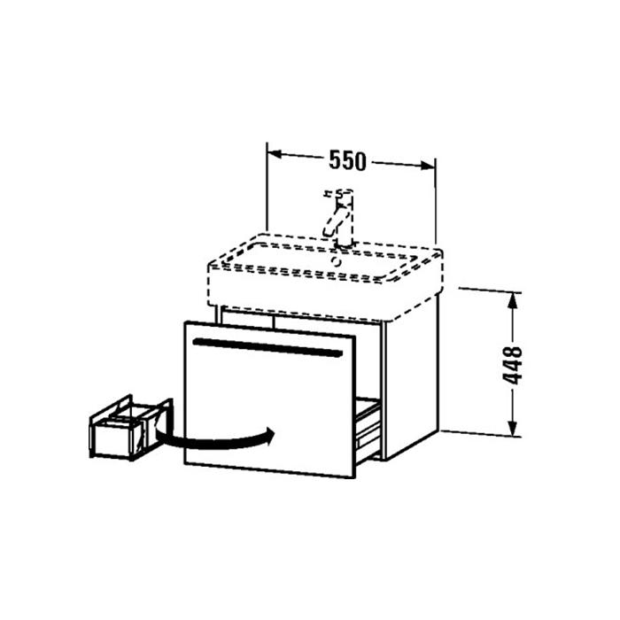 Duravit X-Large Тумбочка подвесная 550 x 443 мм дуб брашированный