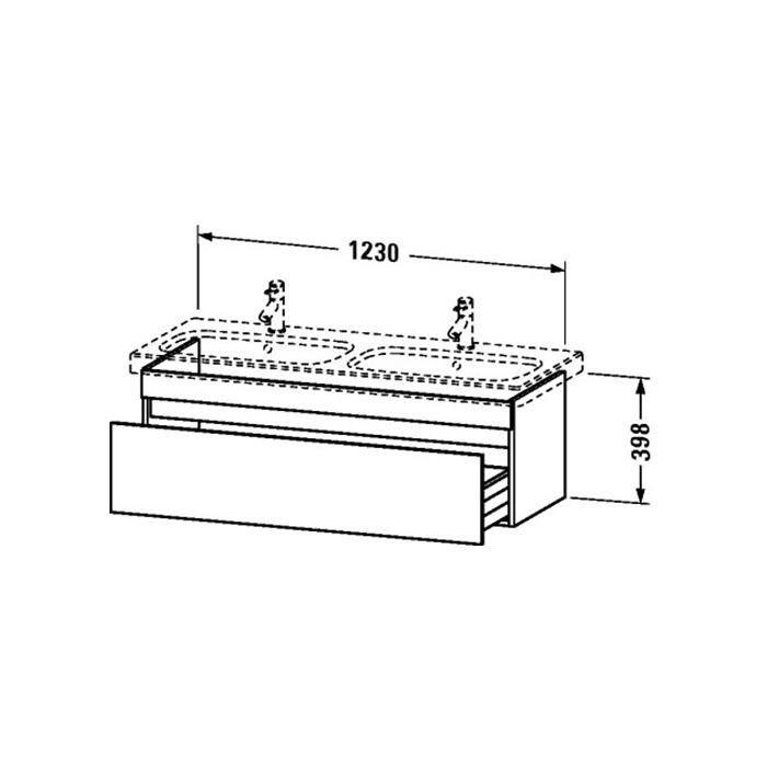 Duravit DuraStyle Тумбочка подвесная 1230 x 448 мм серый бетон