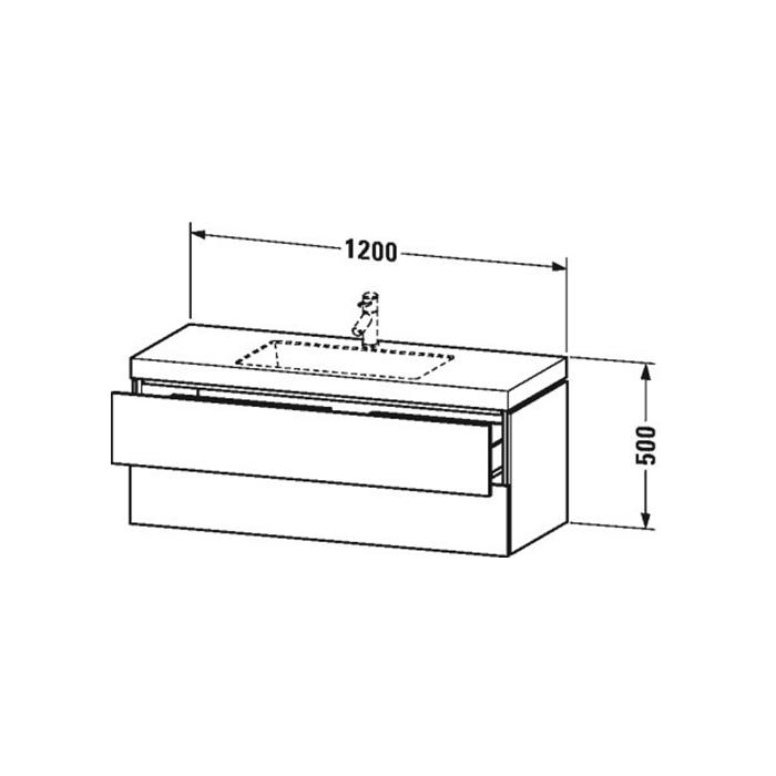 Duravit L-Cube Умывальник мебельный с подвесной тумбочкой c-bonded в комплекте без отверстий под смеситель 1200 x 480 мм базальт