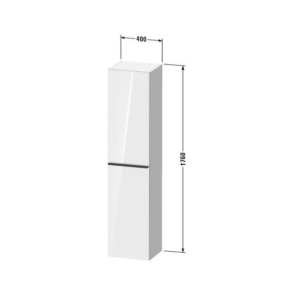 Duravit D-Neo D-Neo Высокий шкаф 400 x 360 мм серый бетон DE1328L0707 - Изображение 2