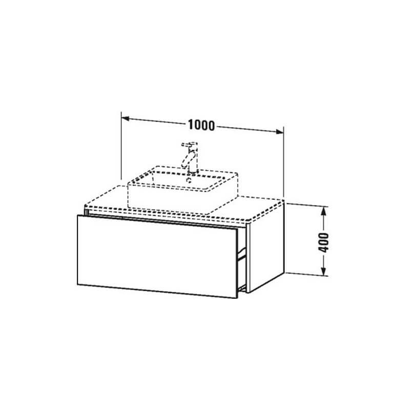 Duravit Тумбочка для подвесной консоли, 1000 x 548 мм Доломитово-серый глянцевый (лак), XS490103838 - Изображение 2