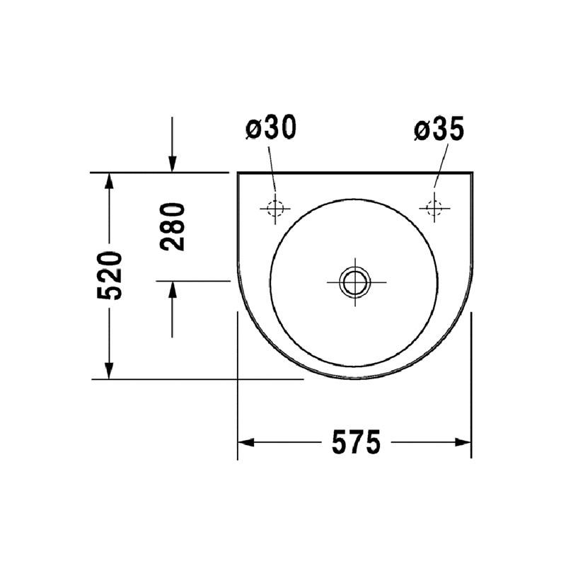 Duravit Architec Умывальник для рук 575х520 мм белый