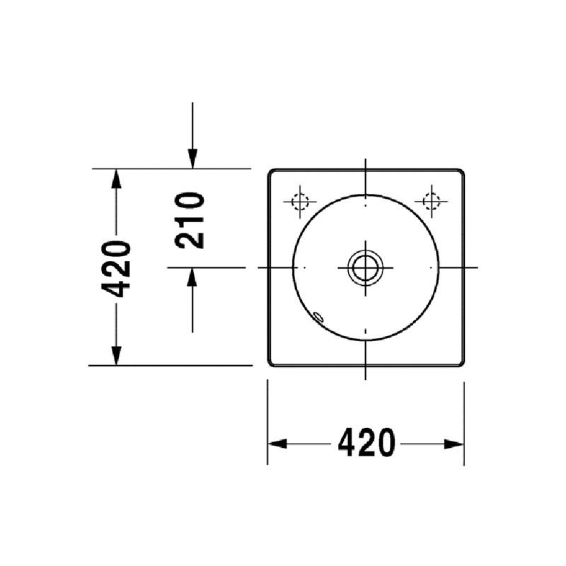 Duravit Architec Раковина без перелива 420x420 мм белый
