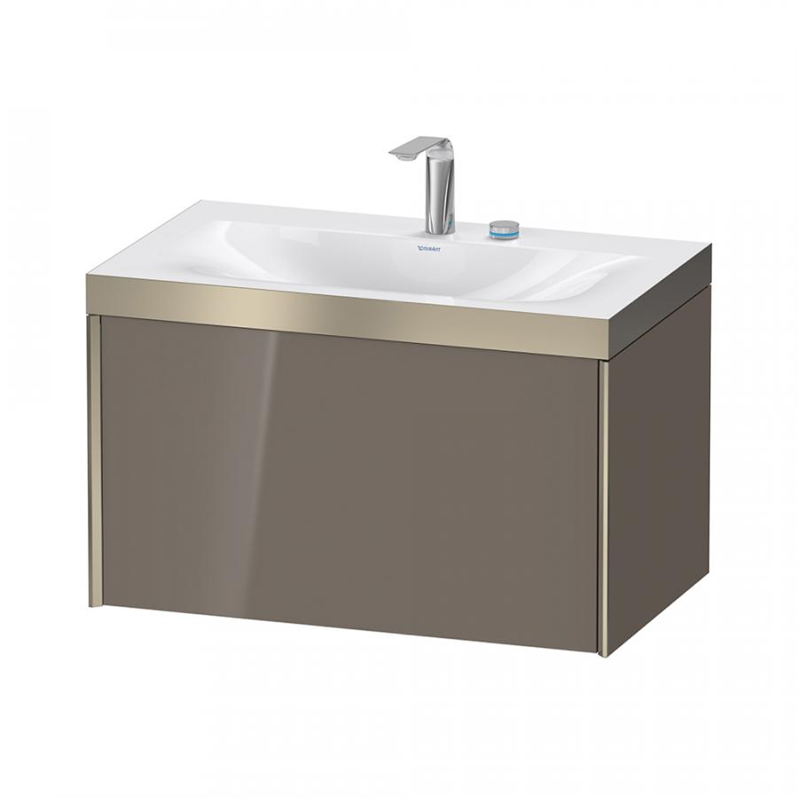 Duravit XViu Умывальник мебельный с подвесной тумбочкой c-bonded в комплекте 800x480 мм фланелево-серый глянцевый лак 800 x 480 мм серый XV4610EB189P