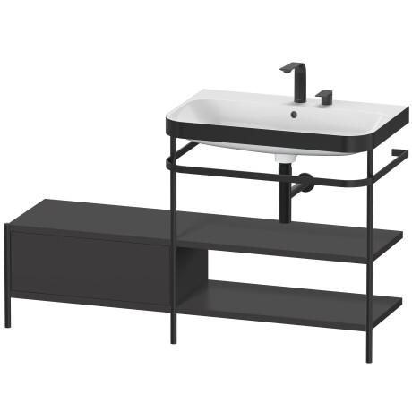 Duravit Happy D.2 Plus Мебельный умывальник c-bonded с напольной металлической консолью 1400 x 490 мм графит HP4747E8080