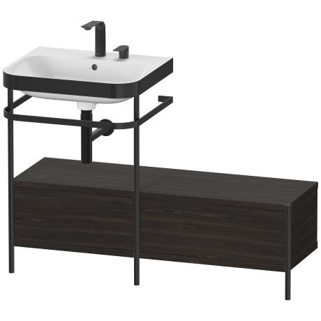 Duravit Happy D.2 Plus Мебельный умывальник c-bonded с напольной металлической консолью 1200 x 490 мм орех брашированный HP4760E6969