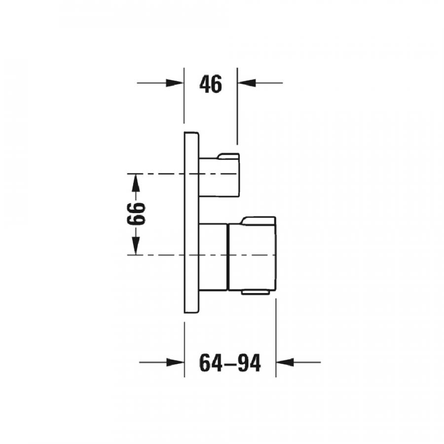 Duravit C.1 Термостат для душа для скрытого монтажа Хром, C14200013010 - Изображение 2