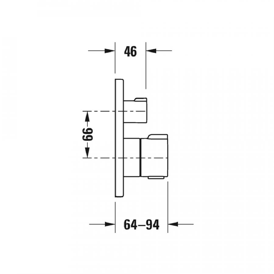 Duravit C.1 Термостат для душа для скрытого монтажа хром C14200014010 - Изображение 2
