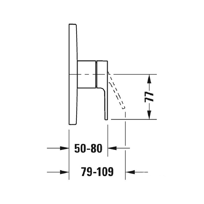 Duravit В.3 Однорычажный смеситель для душа для скрытого монтажа с переключателем и перепускным клапаном хром