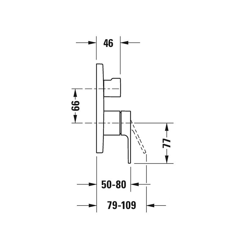 Duravit В.3 Однорычажный смеситель для ванны для скрытого монтажа Хром, B35210018010 - Изображение 2