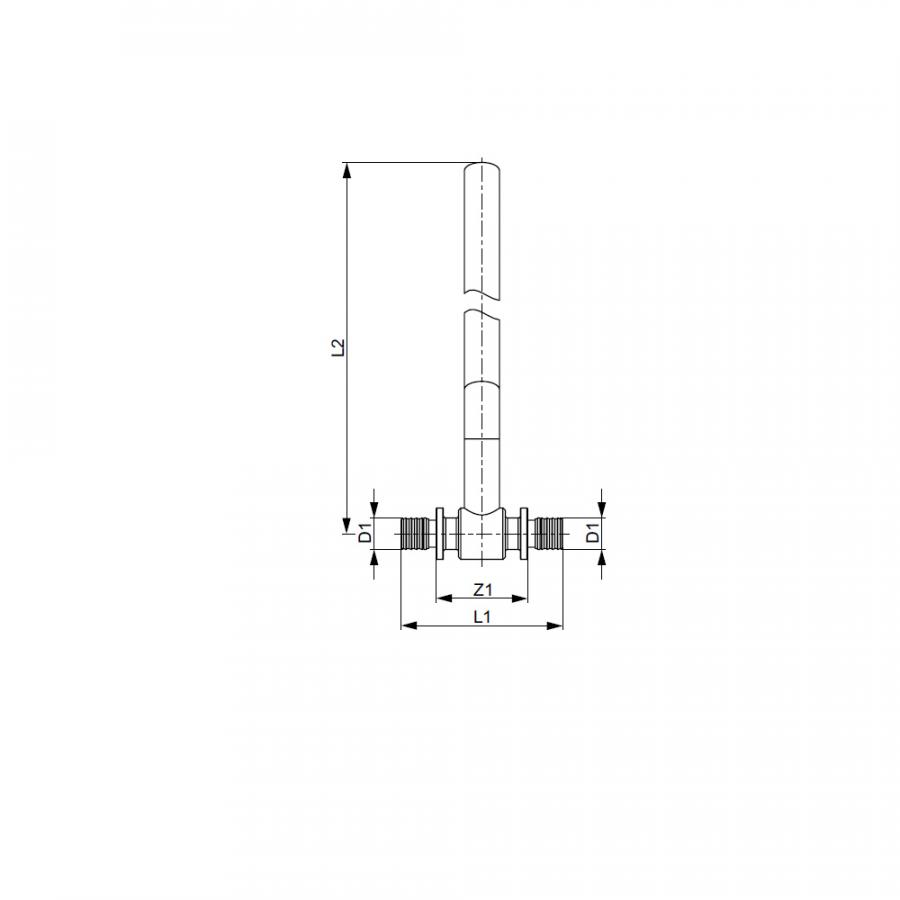 TECE  Монтажная трубка для подключения радиатора проходная 16 × ∅ 15 мм × 330 мм  715016  - Изображение 3